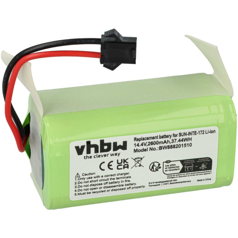 EXTENSILO Batterie compatible avec Ultenic D5s robot électroménager bleu (3400mAh, 14,4V, Li-ion