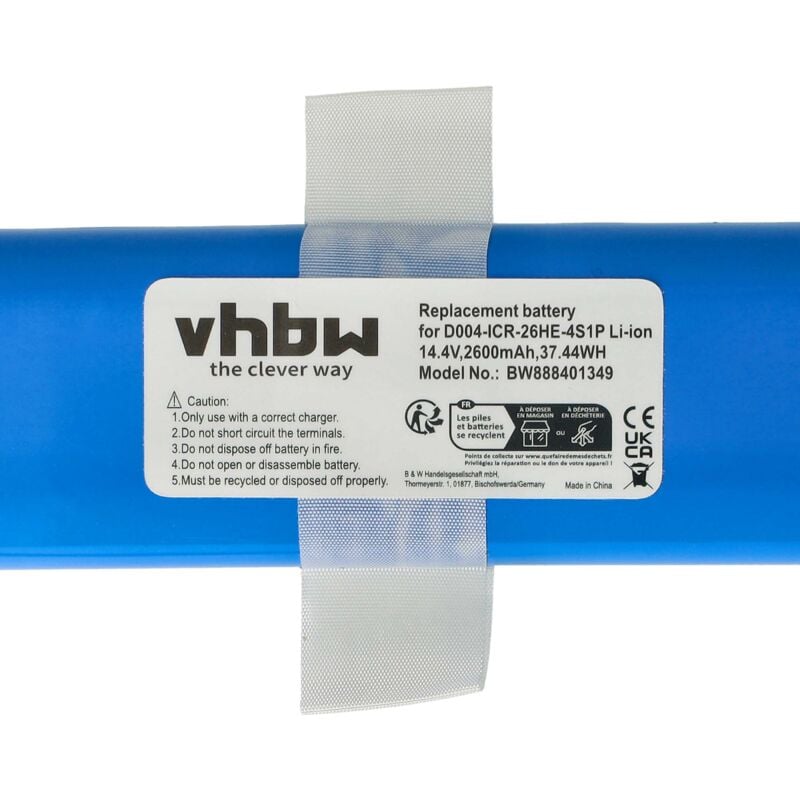 vhbw batteria compatibile con Rowenta RR7675WHR/NS0, RR7687, RR7687WH/NS0,  RR7687WHR/NS0, RR7935WH/NS0 home cleaner (