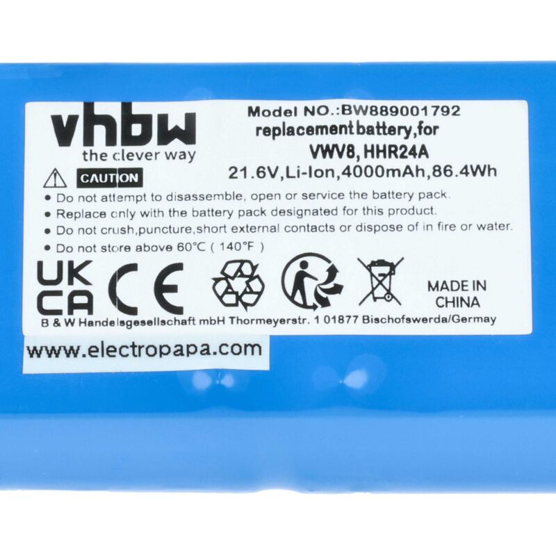 Batteria Ricaricabile Per Aspirapolvere Dreame H10/H11/H12/M13/VWV8 – 21,6 V, Li-Ion, 60 Minuti