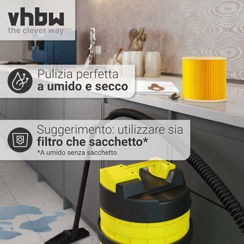 vhbw set da 2x filtro a pieghe piatte sostituisce Kärcher KFI 3310,  2.863-303.0 per aspirapolvere - Cartuccia filtrante