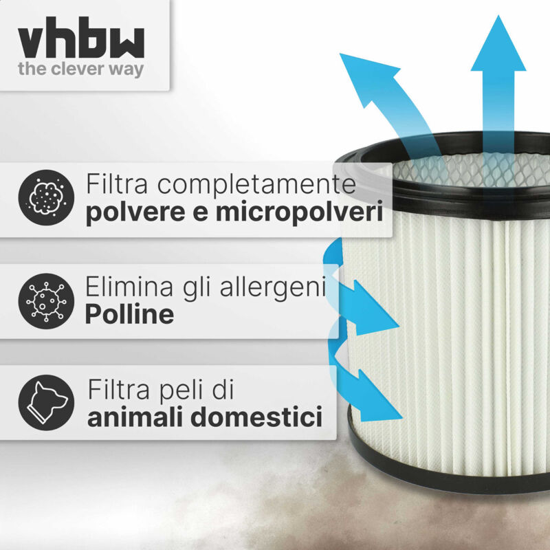 vhbw filtro rotondo compatibile con aspirapolvere universale Aqua Vac 5000  Plus, 6200 Bulldog, 62005, 63007, 73042, 73007, 73021, 73031, 74038