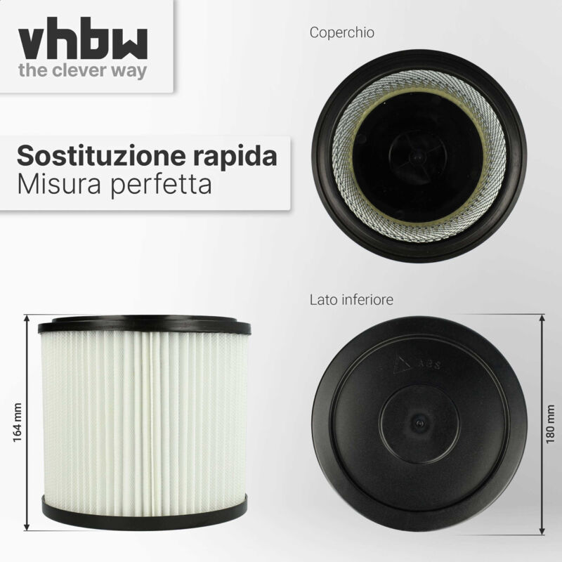 Vhbw 4x Filtro Plisado Compatible Con Aqua Vac 6200 F, 6200 Bulldog 6200 P Bulldog 630 620 6201 A 62005 Aspiradora Negro Blanco 86433971