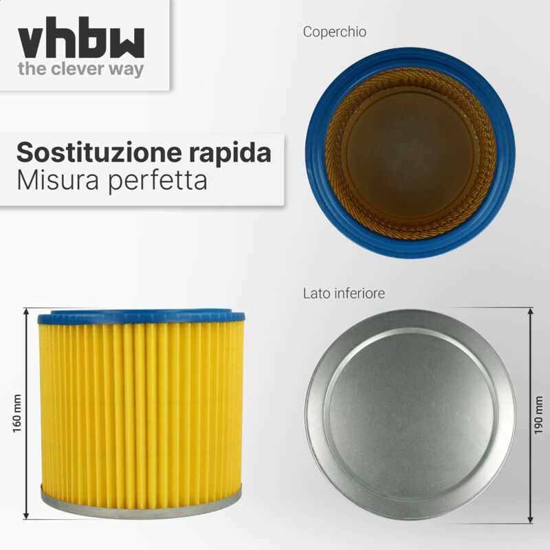 vhbw 3x filtro rotondo / filtro lamellare compatibile con aspirapolvere,  aspirapolvere a secco/umido, aspirapolvere multiuso OBI NTS 20