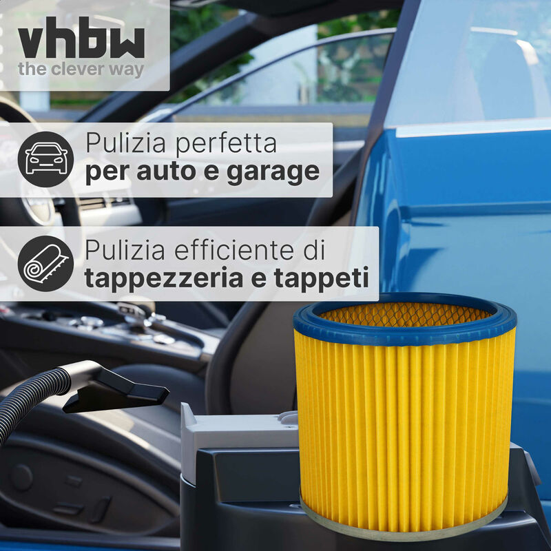 vhbw 5x Filtro rotondo Lamellare compatibile con Aspirapolvere,  Aspirapolvere Multiuso Parkside PNTS 1500 (A1/B1/B2)