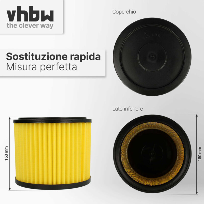 Vhbw 3x Filtro A Pieghe Piatte Compatibile Con Lidl Parkside PNTS 1400 A1 1400 B1 1400 C1 1400 D1 1400 E2 Aspirapolvere Cartuccia Filtrante 93656898 - Foto 6