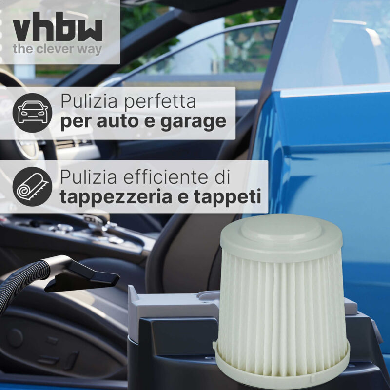 vhbw filtro a pieghe piatte compatibile con Black & Decker Dustbuster Flexi  10,8V, 12 V, 18 V, PAD1200, PD1080, PD1200, PD1202N aspirapolvere