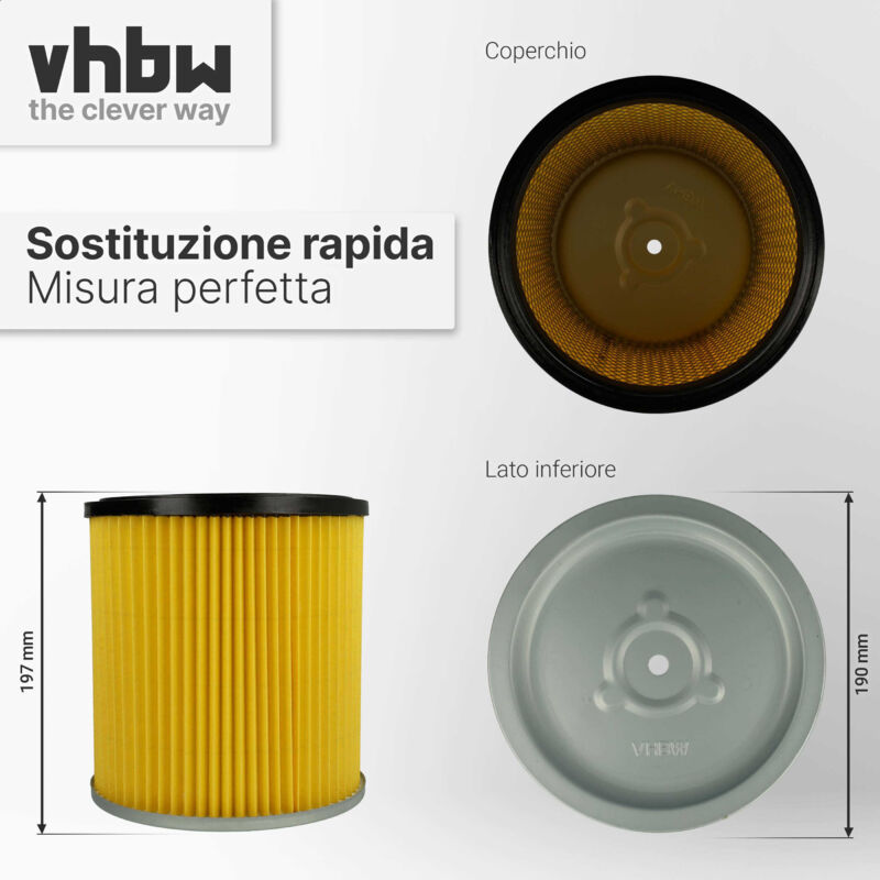 Vhbw 10x filtro a pieghe piatte compatibile con Kärcher WD 3.800 M eco!ogic, WD 3200 AF, WD 3600, WD 3 Battery, WD 3.600 MP aspirapolvere - giallo | Leroy Merlin