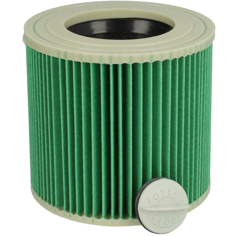 vhbw filtro a pieghe piatte compatibile con Kärcher MV 3 P Extension Kit,  MV 3 Premium aspiratore umido/secco - Cartuccia filtrante, verde