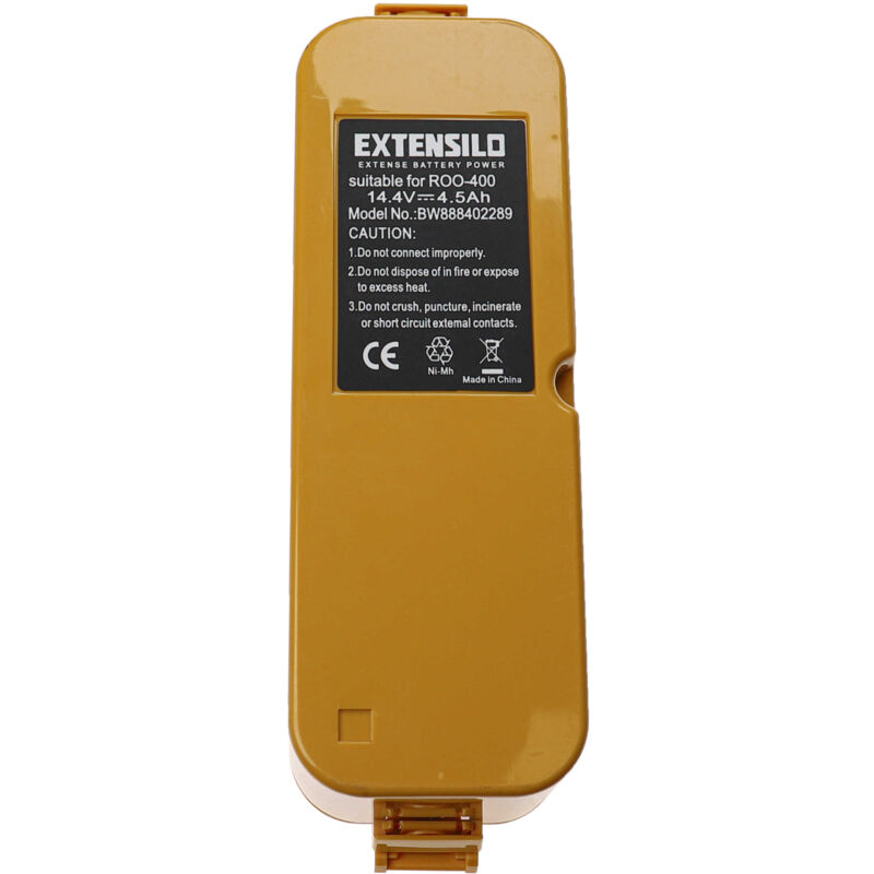 EXTENSILO batteria compatibile con iRobot Roomba Scheduler 4225  aspirapolvere (4500mAh, 14,4V, NiMH, giallo)