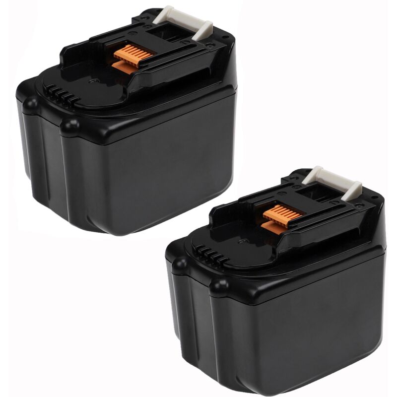 EXTENSILO 2x batteria compatibile con Makita DHR164, DHR162RFE, DHR162Z,  DHR164Z, DJS160, DJS160Z attrezzo da lavoro (6000 mAh, Li-Ion, 14,4 V)