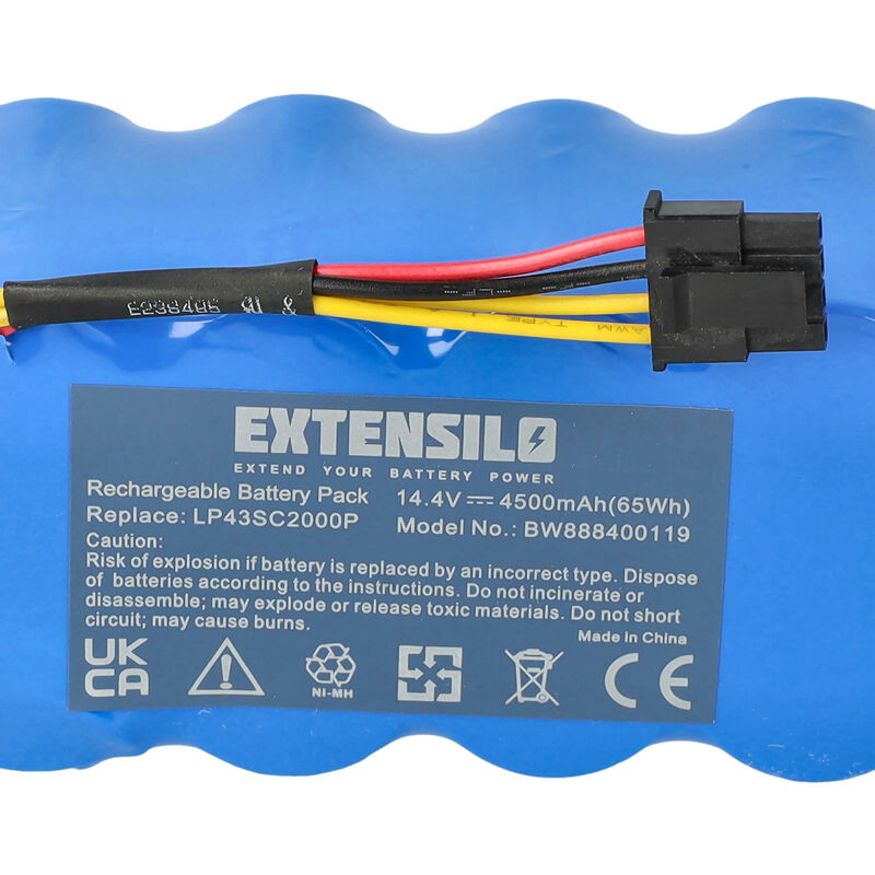 vhbw 1x batteria compatibile con Ariete Briciola 2712, 2717 home cleaner (3000mAh, 14,4V, NiMH) - Sostituisce AT5186005100, LP43SC2000P