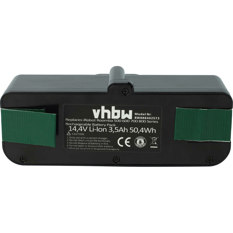 Vhbw batteria compatibile con iRobot Roomba 614, 615, 640, 652, 665, 670,  671, 675 aspirapolvere home cleaner (5200mAh, 14,4V, Li-Ion)