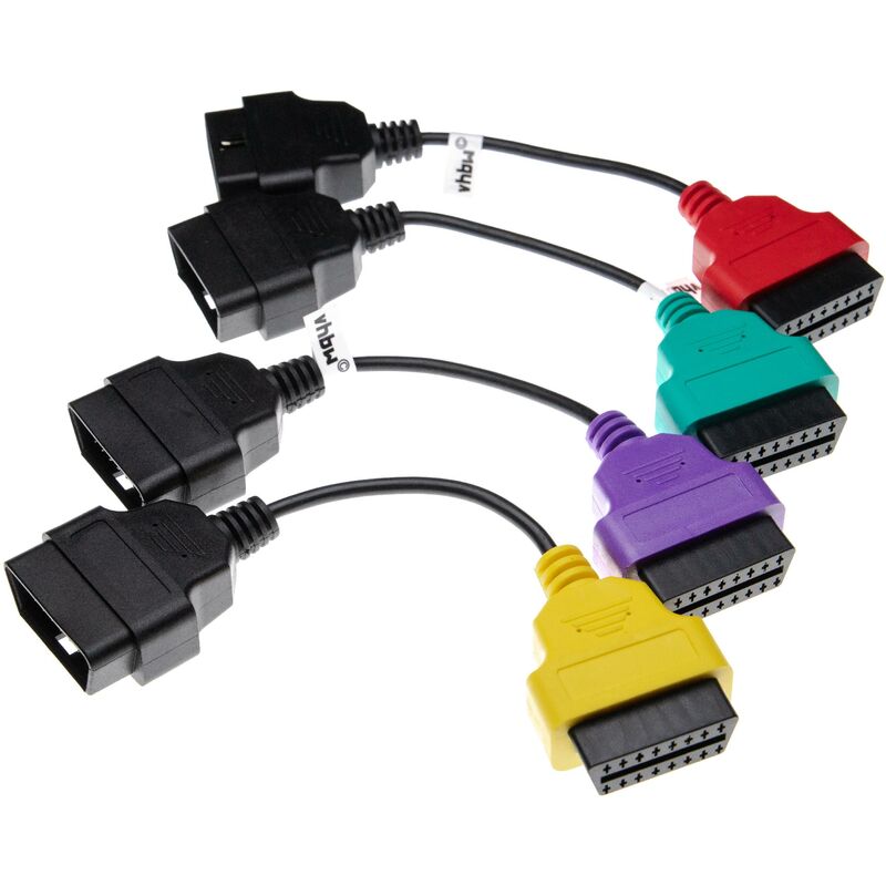 vhbw 4X Adattatore OBD1 16 Pin a OBD2 Compatibile con Fiat Marea, Albea, Bravo, Grande Punto, Fiorino, 500, Doblo, Ducato - 19 cm