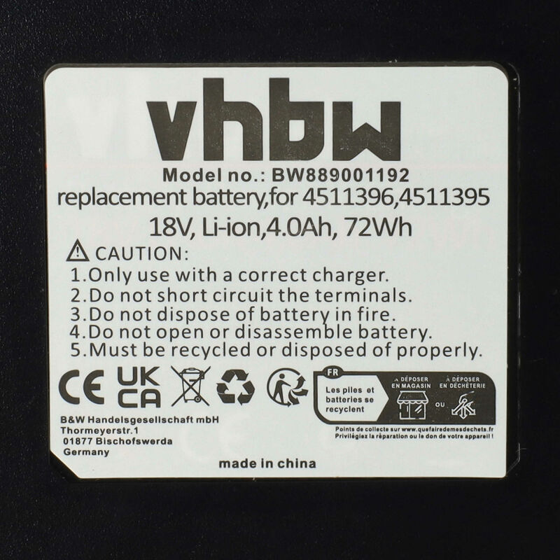 vhbw batteria compatibile con Einhell TC-OS 18/187, TC-RA 18