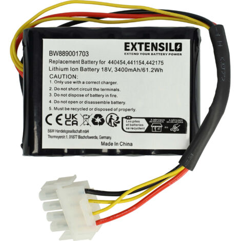 EXTENSILO batteria compatibile con AL-KO Solo Robolinho 1000, 700, 700E, 1100 rasaerba 3400mAh, 18V, Li-Ion (1/5)