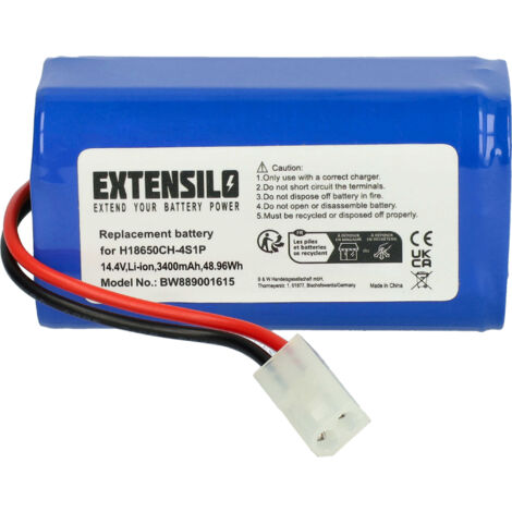 EXTENSILO batteria compatibile con Neatsvor X500 home cleaner (3400mAh, 14,4V,  Li-Ion)