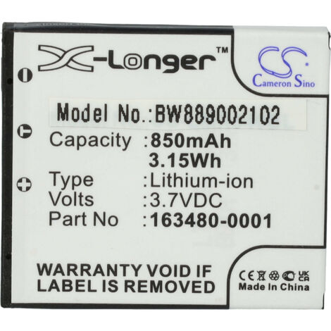 vhbw Battery Compatible with Intova IC-12 Camera (650mAh, 3.6V, Li-ion