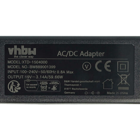 Vhbw Alimentatore Per Notebook 40W – Sostituto SPA-830E, 19V 2,1A Con Spina Europea - 3