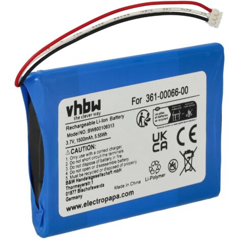 Batteria Vhbw Compatibile Garmin DriveSmart 65, 900mAh Li-Ion, Ricambio 361-00056-08 - 3