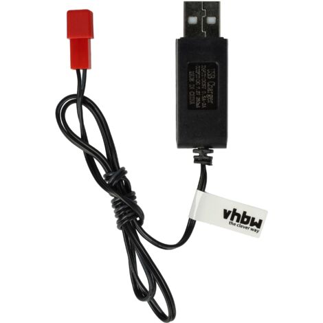 vhbw Cavo di ricarica USB per batterie RC con attacco JST, battery pack per modellismo RC - 60 cm 7,2 V
