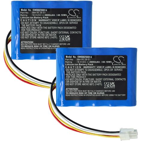 vhbw 2x batteria compatibile con Gardena R160Li Modell 2017, R160Li Modell 2018, Sileno+, Sileno, Sileno+ 4050 rasaerba 2600mAh 18,5V Li-Ion (1/5)