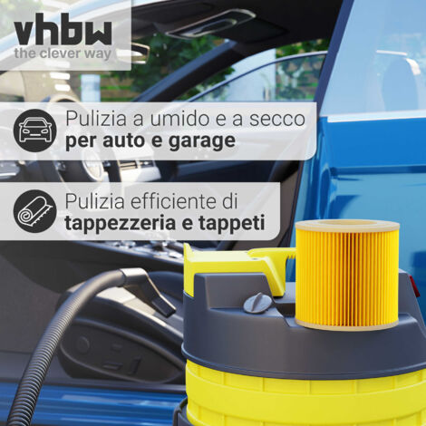 Vhbw Filtro A Piega Piatto Compatibile Con Stanley SXVC25, SXVC30, SXVC35 - Giallo, Classe F9