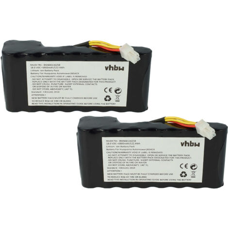 vhbw 2x batteria sostituisce Husqvarna 589585201, 589 58 52-01, 589585701, 5895852-01, 5895857-01 per robot tagliaerba 6800mAh 18V Li-Ion (1/5)