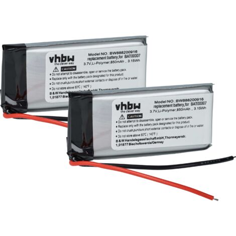Vhbw Batteria Compatibile Con Cardo Scala Rider Multiset Q2 Auricolari Cuffie Wireless 400mah 37v Li Poly 35015141