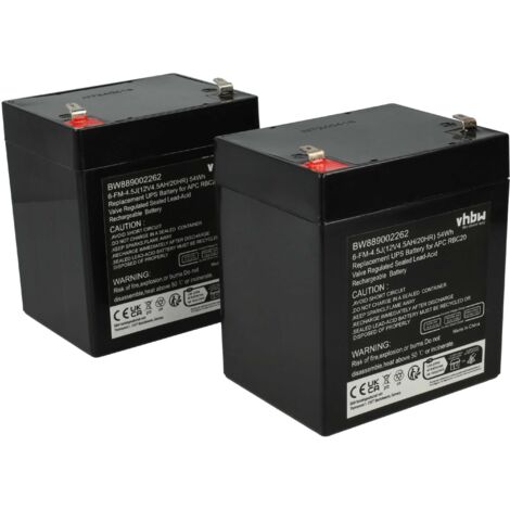 vhbw 2x batteria sostituisce APC RBC20 per UPS (4500mAh, 12V, AGM) (1/5)