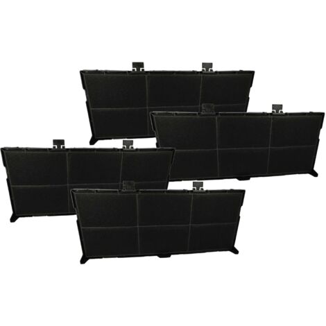 vhbw 4x filtro a carboni attivi compatibile con Arthur Martin F53C 60 SE, F53C 60 TLC 2X20W, F53C60SELED cappe aspiranti - 26,5 x 25,8 x 1,8 cm