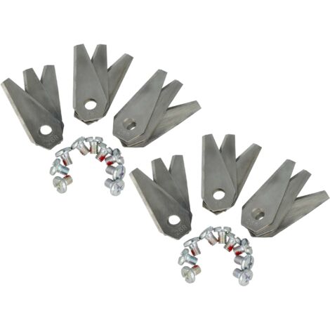 vhbw 18x Lama di ricambio compatibile con Bosch Indego 350, 1300, 350 Connect, 1200 Connect, 13C tagliaerba - argento, in acciaio (1/5)