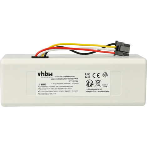vhbw batteria compatibile con Xiaomi Mi Robot Vacuum-Mop, XM2000021, SKV4093GL, STYTJ01ZHM home cleaner (2600mAh, 14,4V, Li-Ion)
