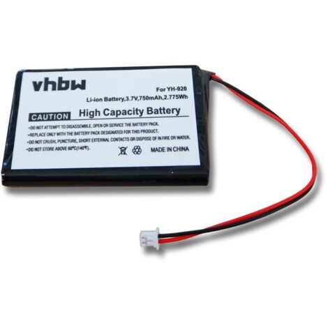 Vhbw Batteria Li-Ion 750mAh Sostitutiva Per Sony 1-756-702-11, 1-756-702-12, Per Lettori MP3 E Music Player