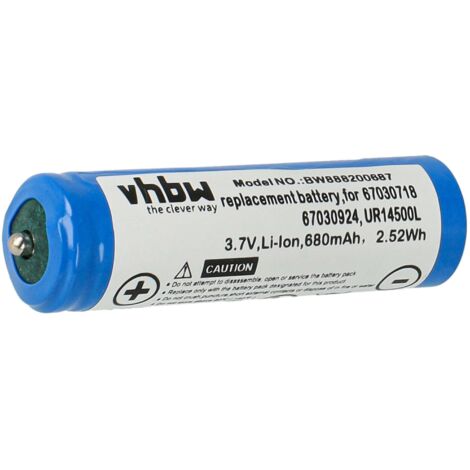 vhbw batteria compatibile con Braun Series 5 Waterflex WF2s wet&dry rasoio elettrico (680mAh, 3,7V, Li-Ion)