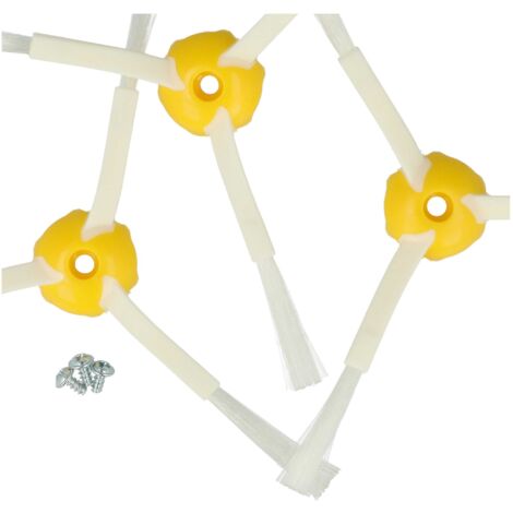 Vhbw 3 Spazzole Laterali Per IRobot Roomba Serie 500/600/700 | Ricambio Per Robot Aspirapolvere, 3 Bracci, Colore Bianco, Facile Installazione
