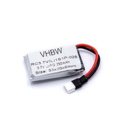 vhbw batteria con BEC per modellismo per es. macchine da corsa, elicotteri, aerei (900mAh, 7,4V, Li-Poly, 67 x 25 x 16 mm