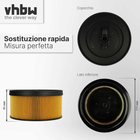 Vhbw 3x filtro cartucce compatibile con Kärcher WD 3600, WD 3.600  aspirapolvere sostituisce 6.414-552.0.