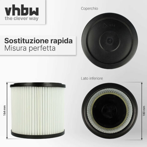 Vhbw Filtro A Pieghe Piatte Compatibile Con Bosch GAS 14-20 RFB, GAS 12