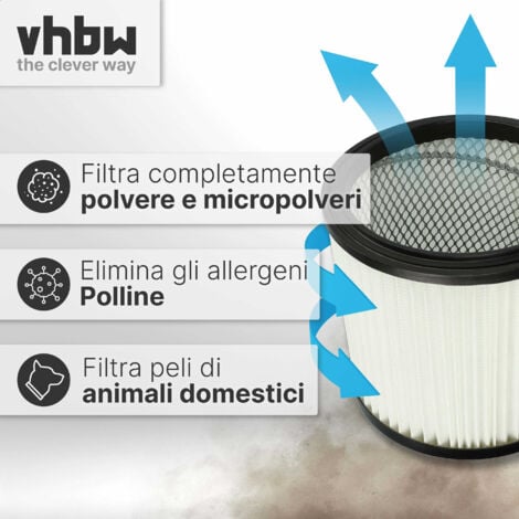 vhbw 2x filtro tondo per aspirapolvere Parkside PNTS 30/7(E/S), 30/8(E/S)