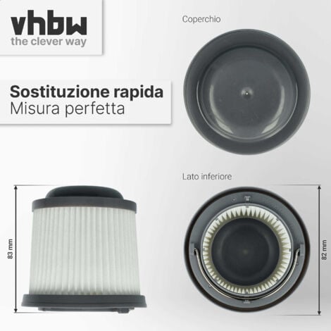 vhbw filtro a pieghe piatte compatibile con Black & Decker Dustbuster Flexi  10,8V, 12 V, 18 V, PAD1200, PD1080, PD1200, PD1202N aspirapolvere