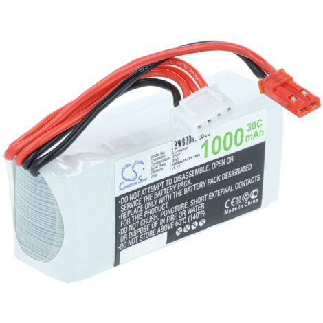 Vhbw – Batterie Li-ion 500mAh 7,4V avec connecteur SM-2P – 2S1P pour modèles RC – Voiture de course, avion, hélicoptère
