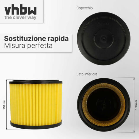 Vhbw 2x filtro a pieghe piatte compatibile con Einhell RT-VC 1630 SA, RT-VC 1600 E, Inox 1500, Inox 30 A, TE-VC 1820AS, TC-VC 1820 SA aspirapolvere | Leroy Merlin
