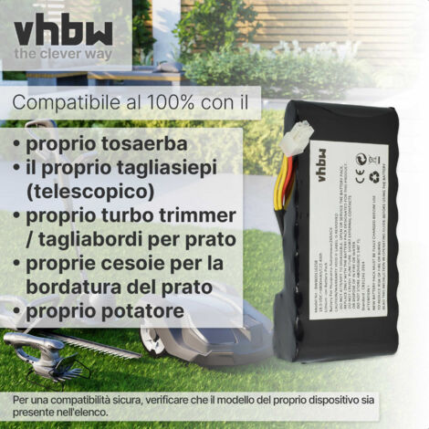 Batteria Di Ricambio Vhbw Per Robot Tagliaerba Husqvarna - 2 Pezzi, 18V 5200mAh, Compatibile Con Codici 580 68 33-01/02