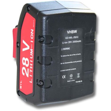 vhbw batteria compatibile con Wurth Master 28V, H 28-MA attrezzi da lavoro (2000 mAh, Li-Ion, 28 V)
