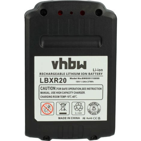 VHBW Batteria 1.5Ah per  Black & Decker BL1318 BL4018 BL2018 BL1518 