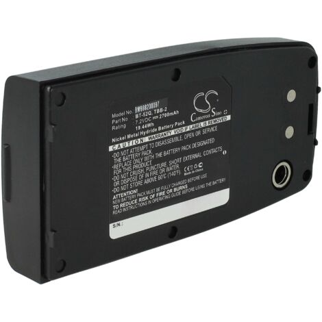 vhbw batteria compatibile con Topcon GPT-3000, GPT-2000, GPT-1003, GPT-102R, CTS-3000, GPT-1000 dispositivo di misurazione (2700mAh, 7,2V, NiMH)