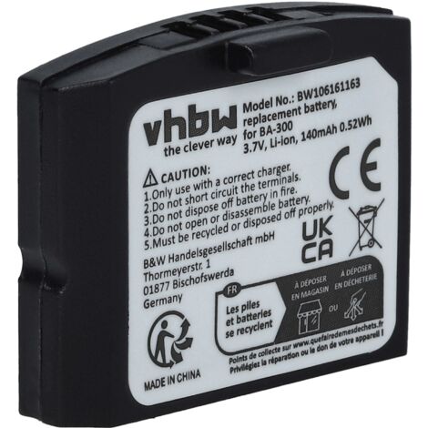 Vhbw Batteria Compatibile Per Sennheiser EKI 830, HDI 830, IS 410, RI 410, RI 830 | Ricambio Li-Poly 140mAh 3,7V Per Auricolari E Cuffie Wireless - 5