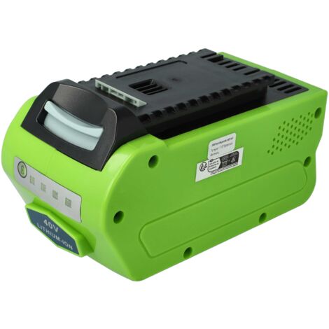 EXTENSILO batteria compatibile con Greenworks Tools 20077, 20117, 20157, 21107, 24107, 22147T, 22637T attrezzi da lavoro (5000 mAh, Li-Ion, 40 V)