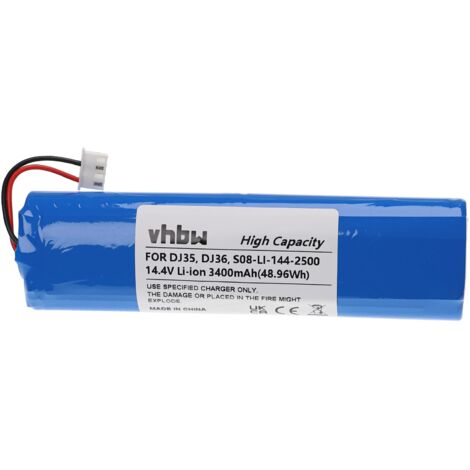 vhbw batteria compatibile con Ecovacs Deebot DJ35, DJ36, DK35, DK36, DK520,  DN520 aspirapolvere home cleaner (3400mAh, 14,4V, Li-Ion)