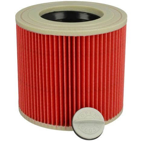 vhbw filtro a pieghe piatte compatibile con Hoover 141 aspiratore umido/ secco - Cartuccia filtrante, rosso